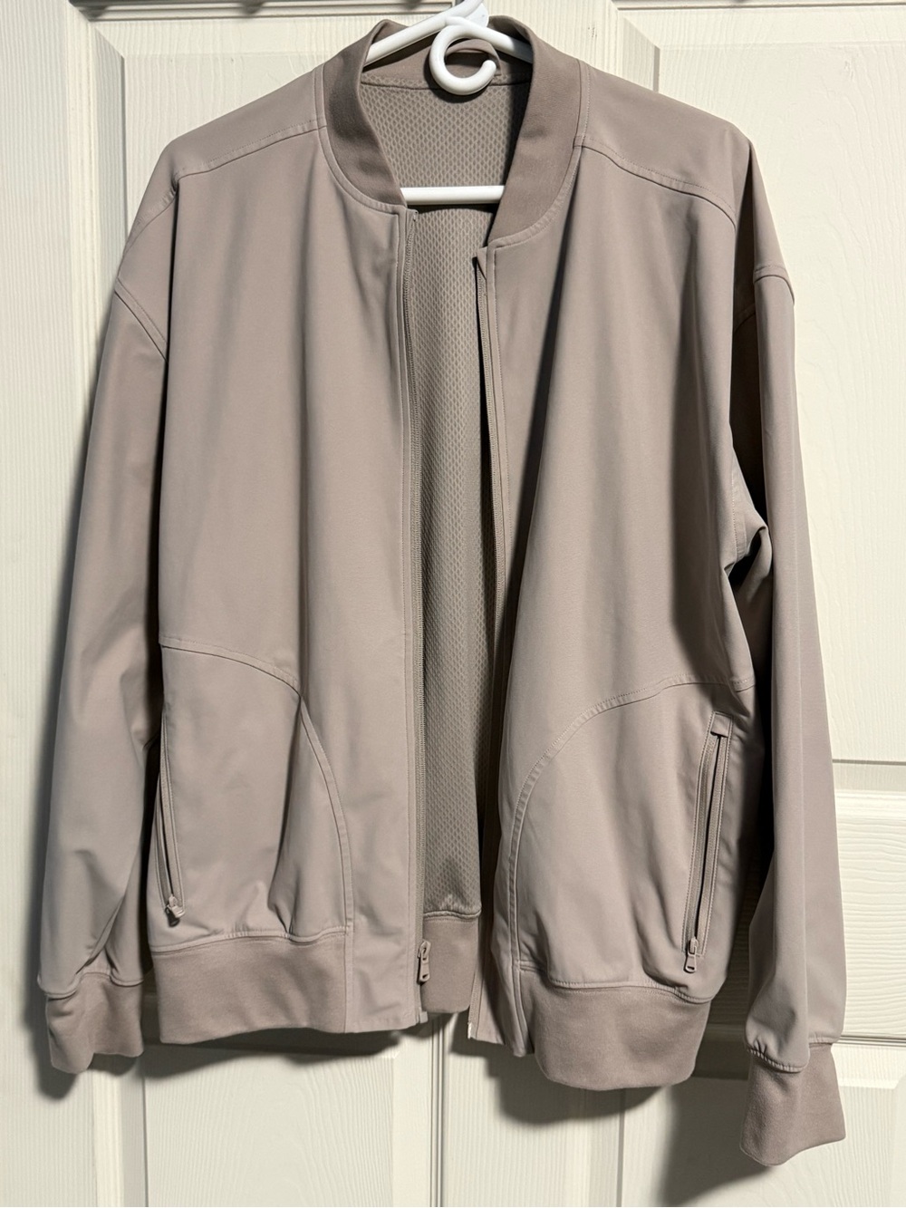 Fabletics Men's Bomber Jacket in Taupe